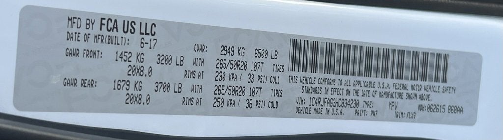 2017 Jeep Grand Cherokee Altitude