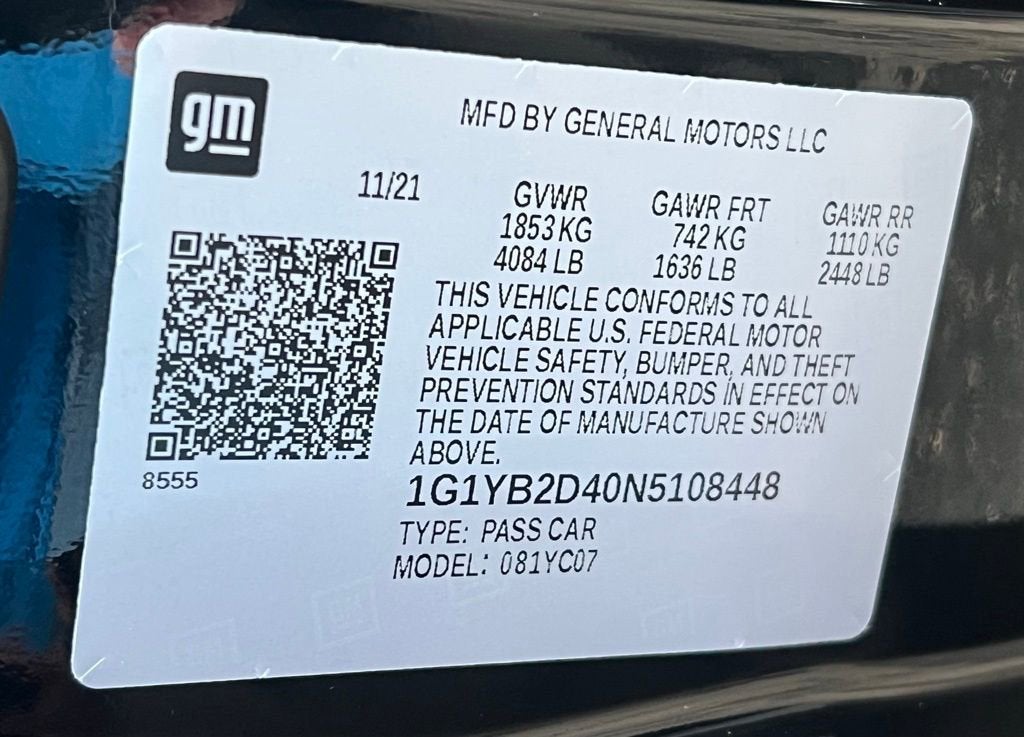 2022 Chevrolet Corvette Stingray 2LT