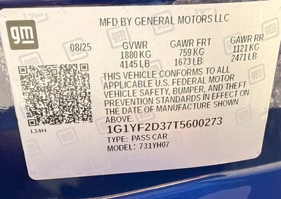 2026 Chevrolet Corvette Z06 3LZ