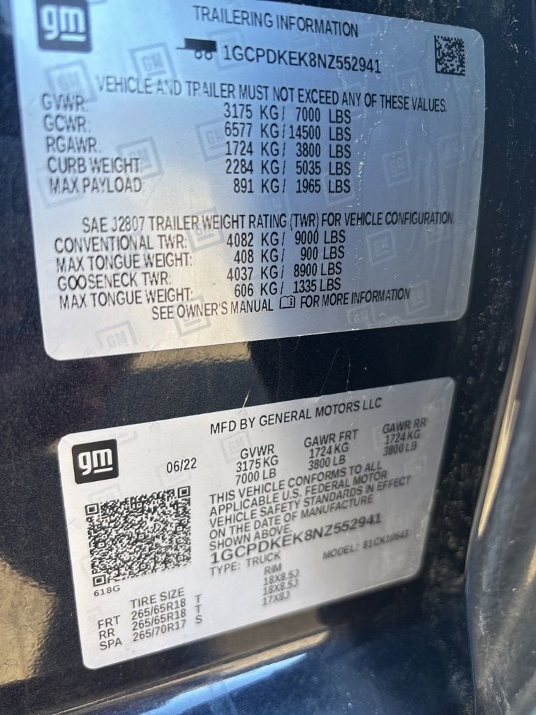 2022 Chevrolet Silverado 1500 LT (2FL)