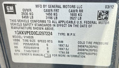 2012 GMC Acadia SLE