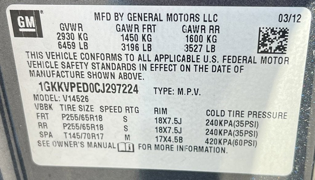 2012 GMC Acadia SLE