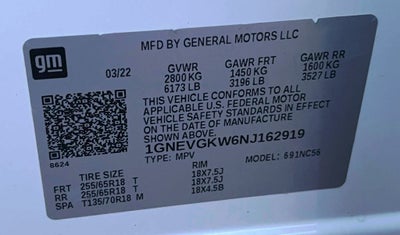 2022 Chevrolet Traverse LT Cloth