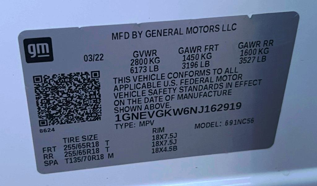 2022 Chevrolet Traverse LT Cloth