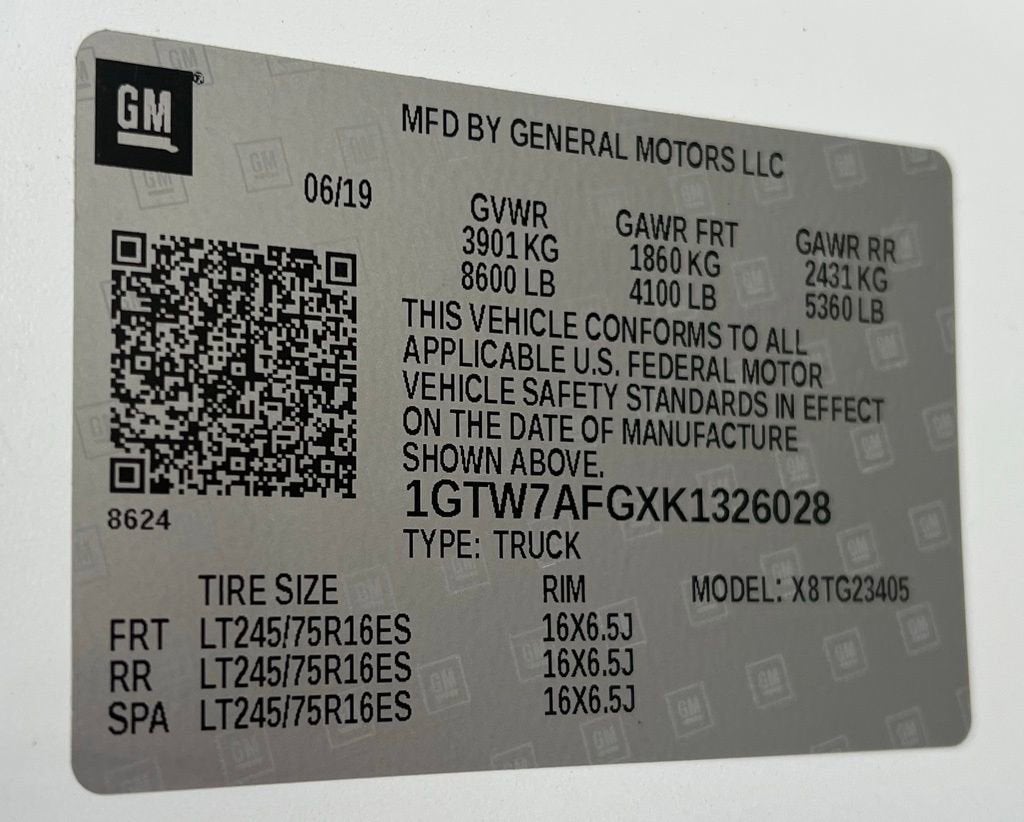 2019 GMC Savana Cargo 2500 RWD 2500 135"