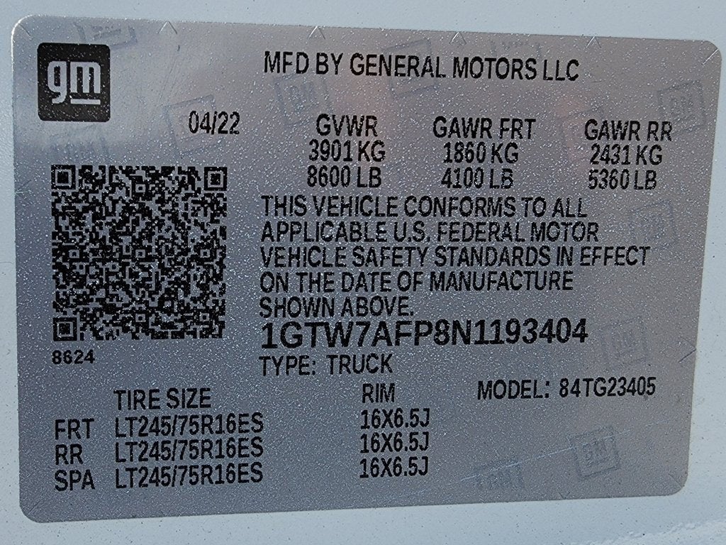 2022 GMC Savana Cargo 2500 Work Van