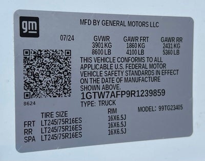 2024 GMC Savana Cargo 2500 Work Van