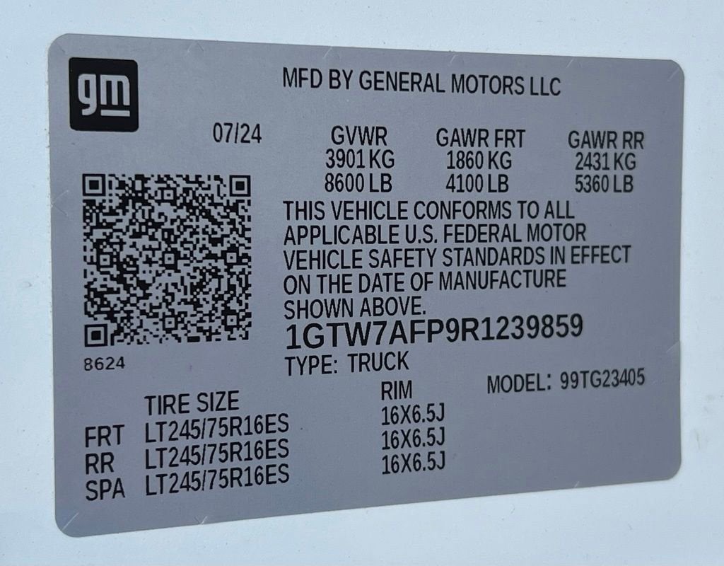 2024 GMC Savana Cargo 2500 Work Van