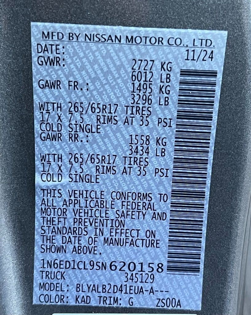 2025 Nissan Frontier SV