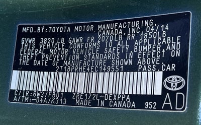 2014 Toyota Corolla LE ECO