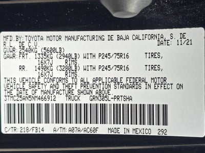 2022 Toyota Tacoma 4WD SR