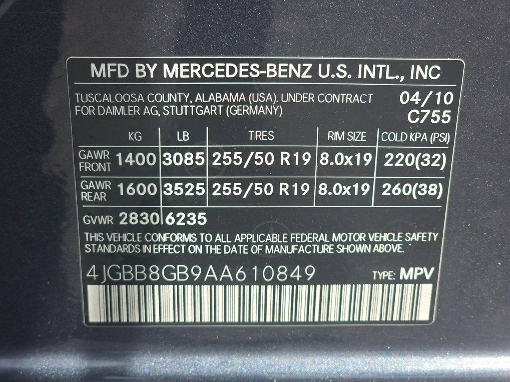 2010 Mercedes-Benz M-Class ML 350