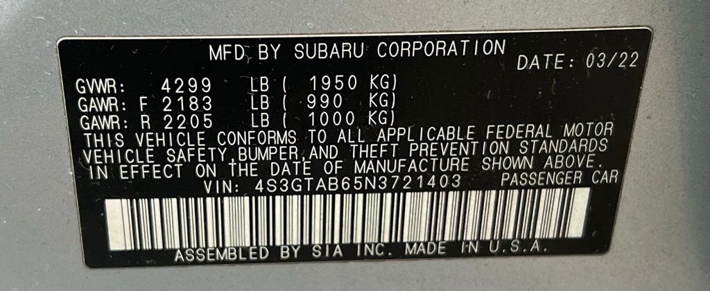 2022 Subaru Impreza 5-door CVT