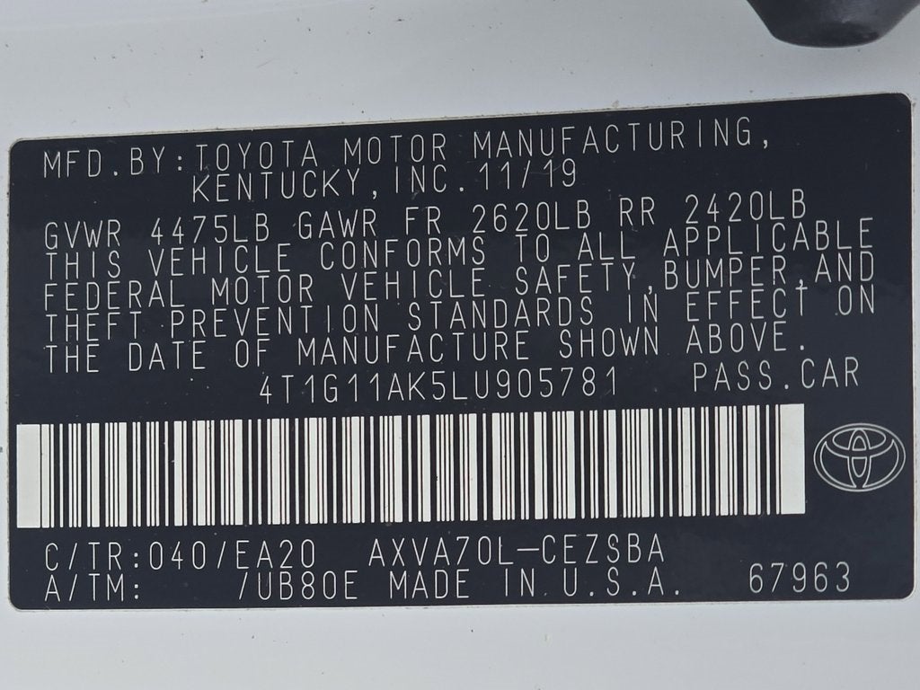 2020 Toyota Camry SE