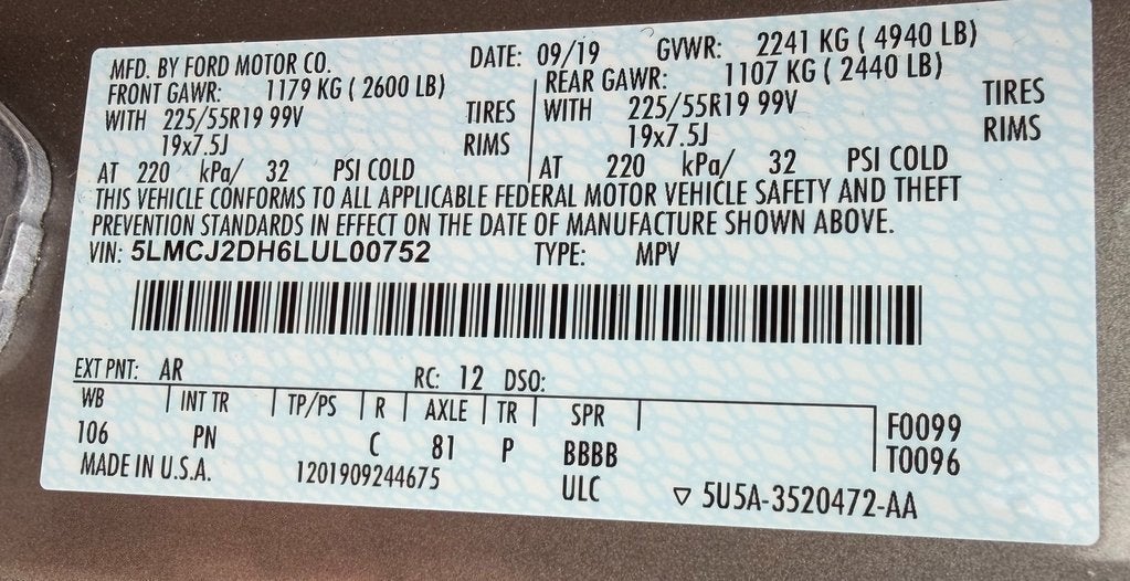 2020 Lincoln Corsair Reserve