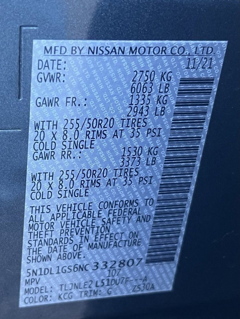 2022 INFINITI QX60 SENSORY