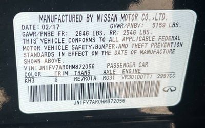 2017 INFINITI Q50 Red Sport 400