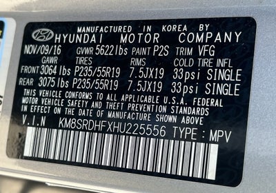 2017 Hyundai Santa Fe Limited Ultimate