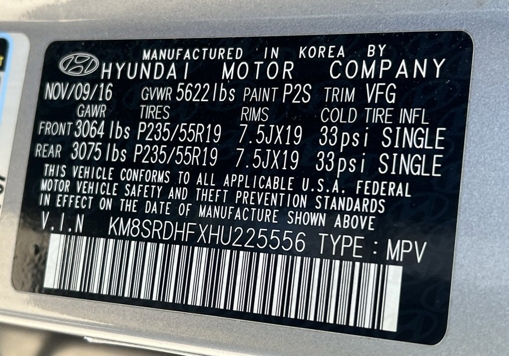 2017 Hyundai Santa Fe Limited Ultimate