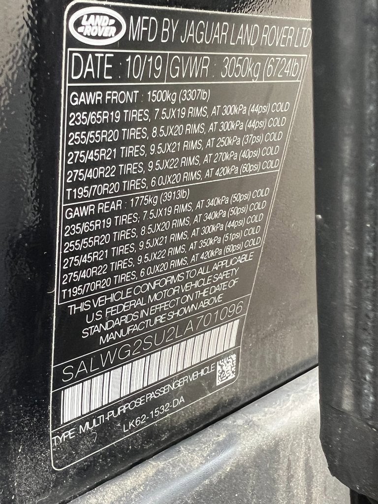 2020 Land Rover Range Rover Sport SE