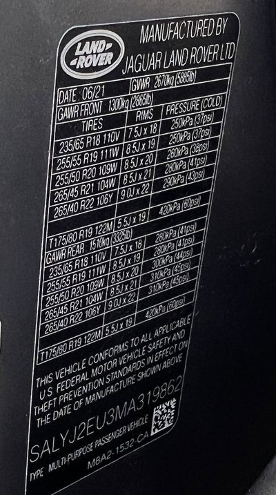 2021 Land Rover Range Rover Velar S