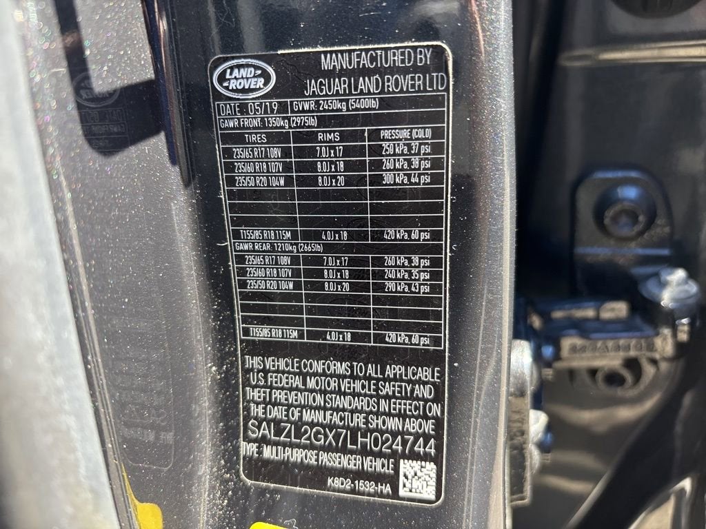 2020 Land Rover Range Rover Evoque R-Dynamic SE