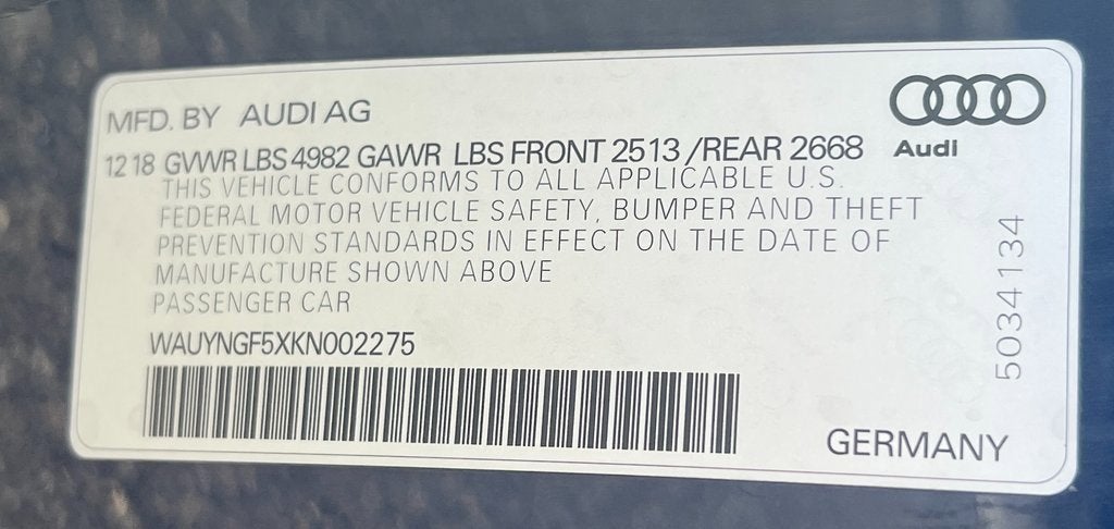 2019 Audi A5 Cabriolet Premium Plus