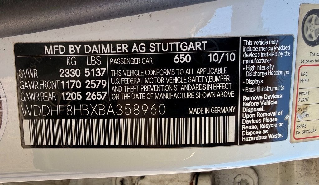 2011 Mercedes-Benz E-Class E 350 Luxury