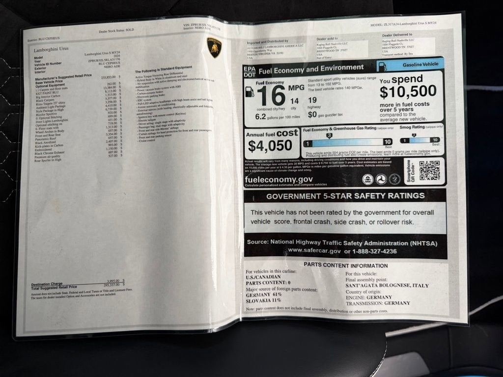 2024 Lamborghini Urus S